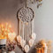 Makramee Wandbehang Boho Deko,Traumfänger Dreamcatcher Woven Wanddeko Wandteppich,Weiß Mandala Blatt Feder Böhmische Tapisserie Gewebte Handgefertigt Haus Dekoration Home Wohnzimmer Schlafzimmer Decor