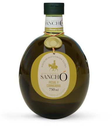 Aceite de Oliva Virgen Extra Mezcla Picual con Cornicabra Pack 2 x 750 ml AOVE SANCHO Gourmet Intenso Aromático Primera Extracción en Frío Alta Concentración de Polifenoles – Botella PET Alimentario