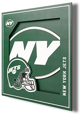 YouTheFan NFL New York Jets 3D Logo Serie Wandkunst – 30,5 x 30,5 cm