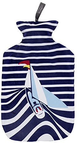 Fashy 2,0L Wärmflasche mit bedrucktem Bezug, 67377 54, Blau