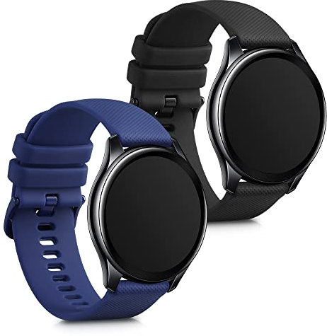 kwmobile 2X Sportarmband kompatibel mit OnePlus Watch Armband - Fitnesstracker Band Set aus TPU Silikon
