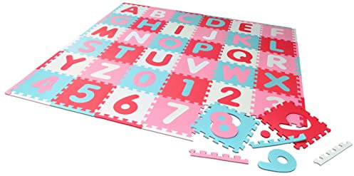 Knorrtoys 21020 - Puzzlematte - Alphabet + Zahlen pink-rosa