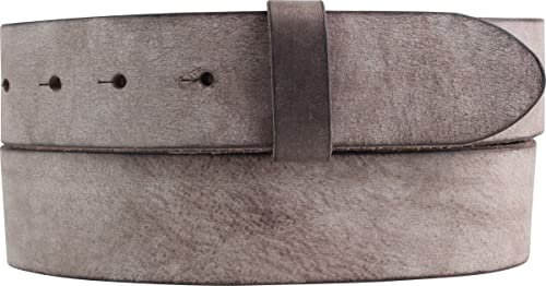 BELTINGER Wechselgürtel aus weichem Vollrindleder Used-Look ohne Schnalle 4 cm | Druckknopf-Gürtel für Damen Herren 40mm | Vintage-Look | Braun 90cm