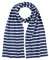 modAS Unisex Bretonischer Schal mit Streifen und uni verschieden Farben - Herrenschal Damenschal Kinderschal 20x160 cm in Blau-Melange-Weiß