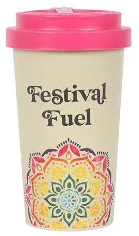 Gifts with a Purpose Mug de voyage en bambou Motif mandala Festival Fuel 400 ml