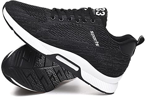 Aufzug Schuhe Herren 2,36 Zoll Elevator Schuhe Schnürhalbschuhe Leichte Atmungsaktiv Anzugschuhe Lace-up Sportschuhe Freizeitschuhe Schwarz 43