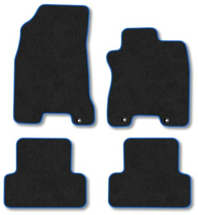 Nissan X-Trail (2007-2014) Carpet Car Mats | Blue Edge Trim Tailored Fit Floor Mats Full Coverage Protection Accessories Easy Clean Anti Slip Made in the UK