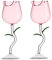Plcnn Lot de 2 verres à vin créatifs en forme de rose en forme de fleur pour cadeaux de fête, dîner, mariage, festival