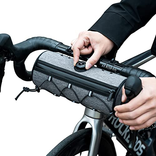 ROCKBROS Road to Sky Fahrrad Lenkertasche Vordertasche 1,5L Wasserabweisend | Fahrradtasche Reflektierend für Mountainbikes, Rennräder, Citybikes Grau