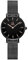 SK Ultradünne Minialistische Damenuhren Einfache Zwei Zeiger Damen Kleid Uhr Lederband (Black-Mesh)