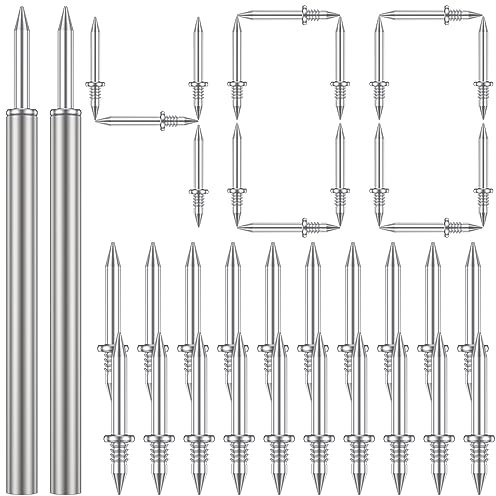 JTNero Lot de 400 clous sans couture avec fil de base à double tête pour plinthes sans traces, vis de plinthe avec 4 outils de douille spécifiques à ongles (400 pièces)