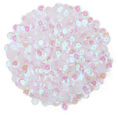 Naler 2200pcs Loose Sequins Holographic Transparent Color Glittering Sequins Spangles Sequins for Crafts Sewing Clothing Decorating Wedding Christmas,6MM