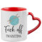 F*ck Off I'm Knitting, Gift for Knitters, Knitting Mug, 11oz Heart Handle Ceramic Mug. (Red)