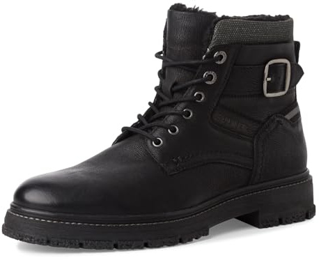 s.Oliver Herren Stiefel zum Schnüren aus Leder Gefüttert, Schwarz (Black), 42 EU