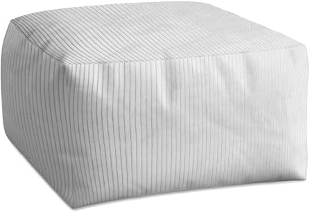 DreamRoots Pouf Hocker Fußhocker Cord, Cube 70x70x40cm, Storm Gray