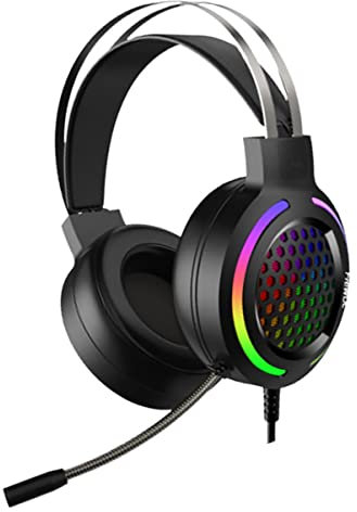 Uonlytech 1pezzi Cuffie Con Microfono Design Isolamento Illuminazione Rgb Per Pc e Console