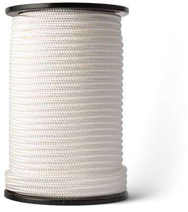 SNURO Corda di nylon (10mm, 100M, bianco) – Corda spessa in poliammide intrecciata per qualsiasi applicazione - Resistente all'usura e robusta - Forza di rottura 1703kg