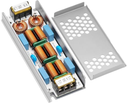 HOMEDEK Filtro EMI 10A Soppressore di Interferenze Elettromagnetiche Un 4 Stadi Purificatore Amplificatore Audio EMC di Potenza Comune con Guscio