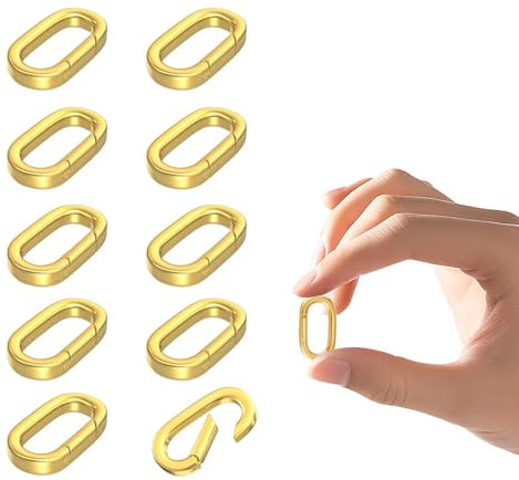 Hebterrka 10 Stück 18K Gold Gefüllt Ovalverschluss Karabiner Halsketten Schnallen Schmuckherstellung verschlüsse für armbänder Armband Verschluss