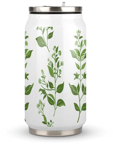 Gobelets à coca-coca en acier inoxydable avec motif feuilles imprimées, parfaits pour la salle de sport, les voyages, la maison, la course, le bureau, le pique-nique, le camping, le jardin,
