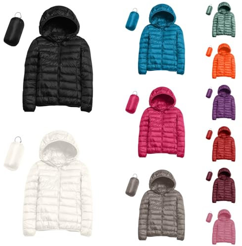 POIUIYQA Piumino Donna 100 Grammi Leggero con Cappuccio Piumini Elegante Giacca Piumino Ripiegabile Donna Giacconi Invernale Cappotto Piumino Ultraleggero Pesante Giubbotti Imbottiti Giubbini Giacca