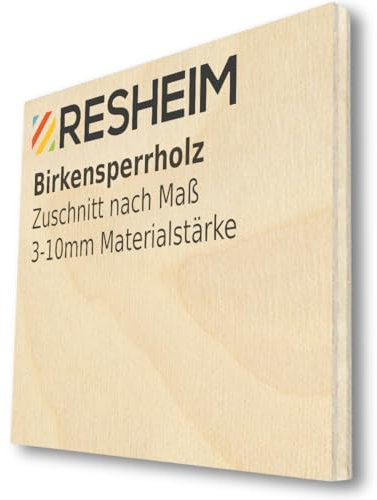RESHEIM Birkensperrholz Holz Platte Zuschnitt nach Maß - Materialstärke und Größe wählbar, vielseitig einsetzbar zum Basteln oder Handwerk (600 x 400 mm, Materialstärke: 10 mm)