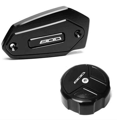 FIGULI Couvercle du réservoir Couvercle De Réservoir De Liquide De Frein Avant Arrière en Aluminium pour Moto CNC Tasse D'huile pour Kawasaki Z 800 Z800 2013 2014 2015 2016(Nero)