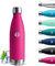 Grsta Gourde- 500ml- Gourde Isotherme, Sans BPA, Gourde Enfant, 24h Froid & 12h Chaud, Bouteille Isotherme, Anti Fuite, Bouteille d'eau pour l'École, Bureau, Voyage Camping, Sport, Rose Rouge