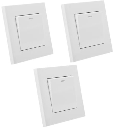 Angoily 3st Schalttafel Led Panel Licht Steckdose Wiederaufladbare Glühbirne W-lan Lampe Decke Lichtschalter Umrandet Ersatzplatte Umschalten Caseta Konsolen Aus Zinn-phosphor-bronze Weiß