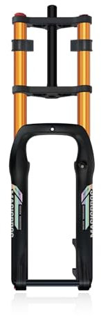 20 26'' Forcella Ammortizzata per Bici da Neve 4.0 Pneumatico Fat Bike Forchetta Ad Aria Viaggio 190mm DH Forcella Anteriore Smorzamento Regolazione ASSE Passante 15 * 135mm(Gold A,20in)