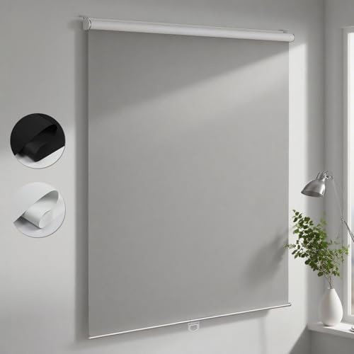 Joydeco Verdunklungsrollo Ohne Bohren 70 x 130 cm, Rollos für Fenster Upgrade Material, Einfache Klebe-Montage, 100% Blickschutz & Hitzeschutz, Abnehmbar und Wiederverwendbar