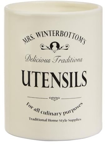 BUTLERS (2 Stück) Utensilienbehälter Ø 10 cm -MRS. WINTERBOTTOM'S- Behälter für Küchenutensilien, Keramikdose im Landhausstil, Vintage Deko, Küchenzubehör für Küchenorganisation