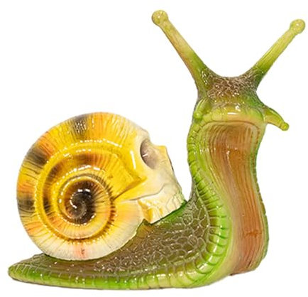 Stgbcst Schädel Schnecke Statue Halloween Garten Ornamente Schädel Skulptur Gothic Kreative Harz Handwerk Dekofigur Schnecke Halloween Schädel Schnecke Statue (Hellgrün)