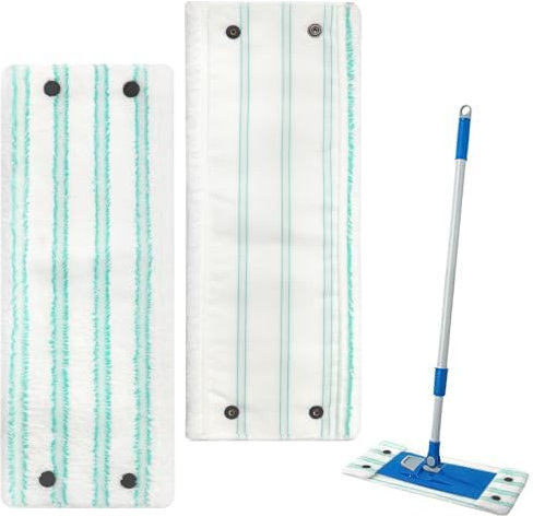 ZMDMAH 2 Stück Bodenwischer Ersatzbezug, Wischmopp Bezug für Leifheit Combi Clean Twist M Duo Bodenwischer, Mikrofaser Mopptuchbezug für Waschmaschinen Geeignet Wischbezug Ersatz für Alle Bodenarte