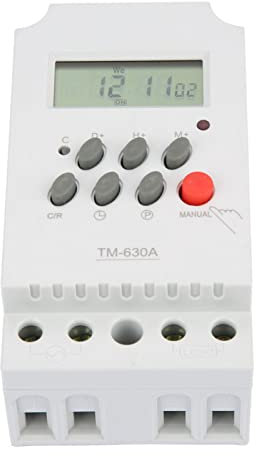 24 Hours Programmable Time Relay, 17 On/Off Settings, for Street Lamp, Neon Light, Signboard, Oven, Broadcasting Equipment (DC12V)