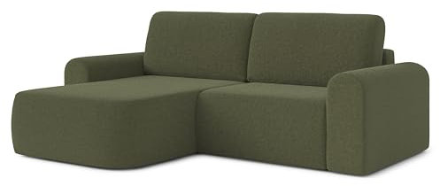 AXLIVING Sofa 250 cm breit mit Schlaffunktion Otterton in Olivgrün L