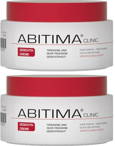 ABITIMA CLINIC Gesichtscreme 2x 75 ml – bei trockener Haut, beruhigt irritierte Haut, spendet intensive Feuchtigkeit, mit Lanolin, Vitamin E & Glycerin