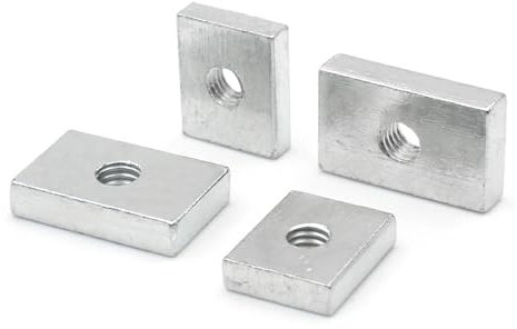 10/50 pezzi Dadi quadrati sottili rettangolari in acciaio al carbonio zincato Blocco scorrevole for accessori for profili in alluminio(10pcs,M6-18x12x2.5)