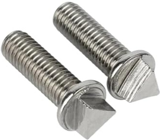 2-10pcs M6/M8/M10 Tornillos de seguridad antirrobo con cabeza triangular con almohadilla de collar en acero inoxidable, M6x25mm