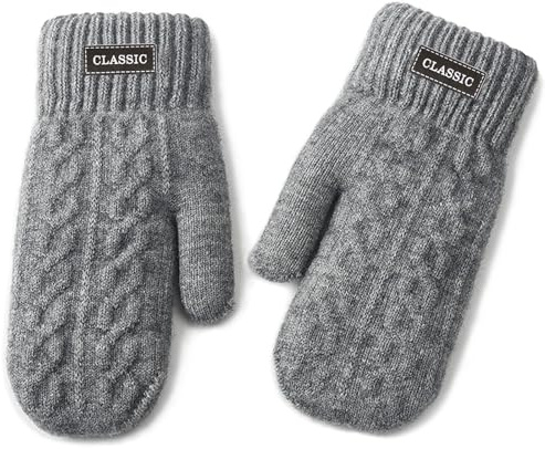 Fausthandschuhe Herren, Fäustlinge Strick Winter Handschuhe Herren Warm | Winterhandschuhe Herren, Fleece Skihandschuhe Männer, Thermo Handschuhe Winter Gloves Men For Camping Cycling Skiing Hiking