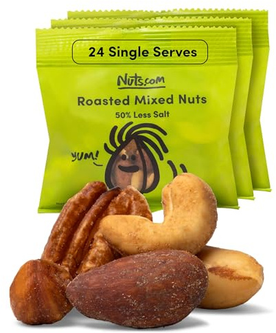 Nuts com Deluxe Roasted Mixed Nuts (50% Less Sodium) - 24 Single Serve