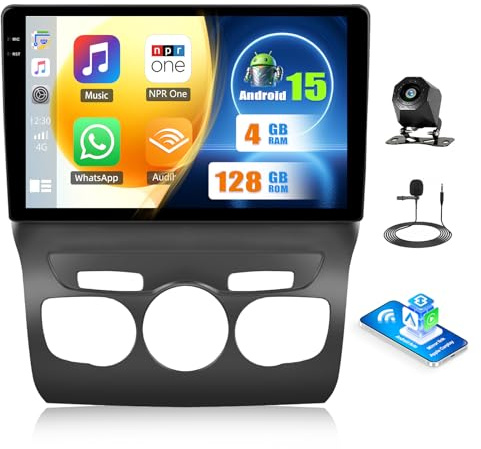 Android 15, 4G+128G GOHHDL Autoradio für Citroën C4L C4 DS4 2013-2017 mit Wireless Carplay Android Auto, 10 Zoll Autoradio 2Din mit GPS WLAN Bluetooth FM/RDS EQ SWC AHD Rückfahrkamera&Mic
