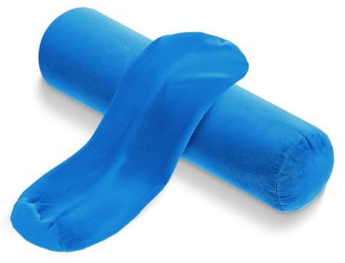 2 Pcs Cervical Neck Roll Pillow Cover, Round Soft Bolster Pillow Covers with Hidden Zipper, Neck Roll Pillowcase Cylinder Pillowcases for Cylindrical Cushion, Pillow-Case Only (Blue)