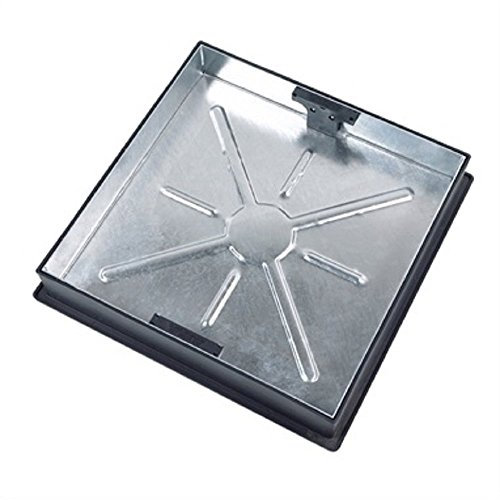 Clark Drain CD 450SR Block Pavior Recessed Manhole Cover, Galvanised Steel/Black, 450 x 450 x 80 mm