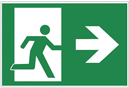 Cartello Uscita di emergenza destra – Exit in PVC piastra in schiuma rigida 300 x 200 mm – 3 mm di spessore