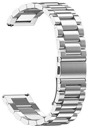 Rameng Uhrenarmband, 22/20/18/16/14°mm, Magnetverschluss mit Schnalle, Milanaise, Edelstahl, für Smartwatch und klassische Armbanduhren, silber, 22mm