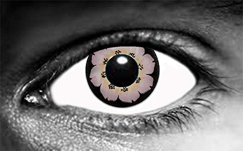Paire de lentille de contact de couleur Fleur Rose (sans correction)