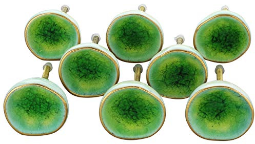 G Decor Sea Light Green Rhodes Ceramic Door Knobs Vintage Shabby Chic Cupboard Drawer Pull Handles