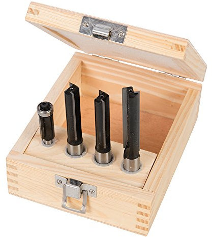 PREMIUM 4 PACK Kitchen Fitter Router Bit Set –Tungsten Carbide Fluted Blades– Wood Laminate Worktop Straight Cutter/Flush Trimming Tools – ½” Inch Shank Hardened Steel Long Life