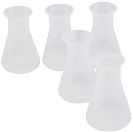 Tenlacum Laboratory School Graduated Plastic Conical Flask 100mL, Food Grade, Environmentally Friendly (5 Pcs)